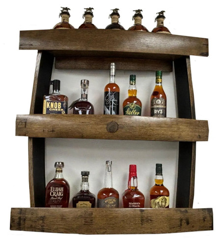 Whiskey barrel stave wall bar - whiskey,