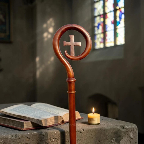 Wooden crozier bishop staff - bishop,